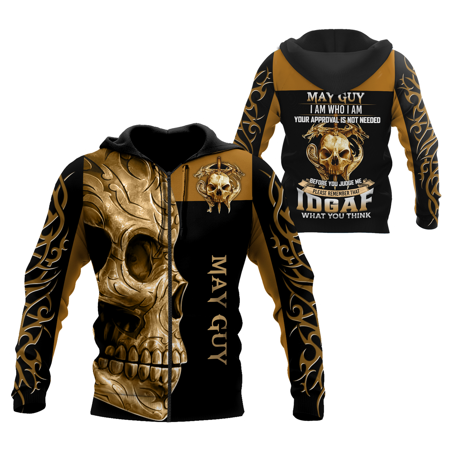 May Guy Skull 3D All Over Printed Hoodie