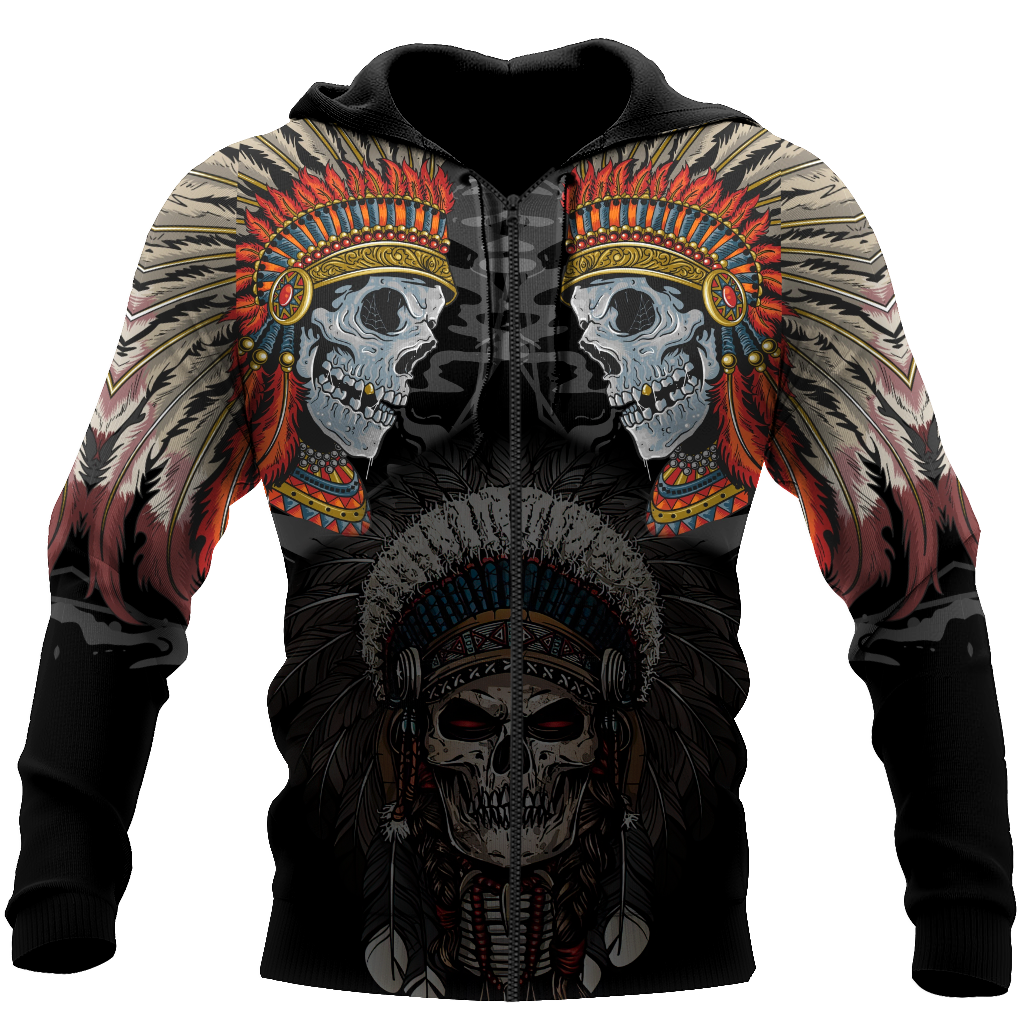 Native Skull 3D All Over Printed Hoodie Shirts For Men And Women MH09122003