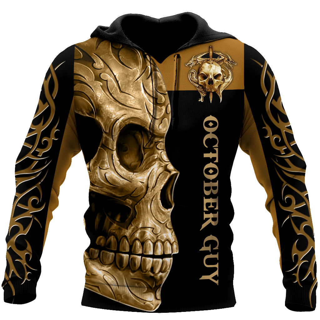 October Guy Skull 3D All Over Printed Shirts For Men and Women