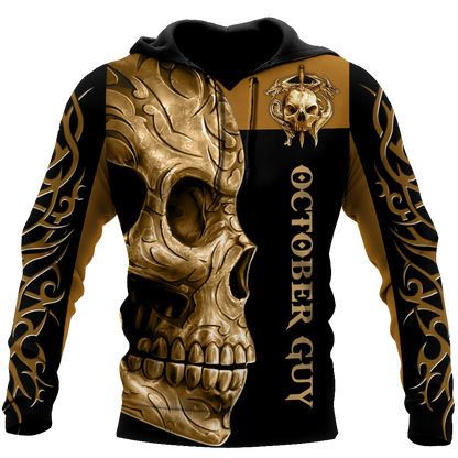 October Guy Skull 3D All Over Printed Shirts For Men and Women