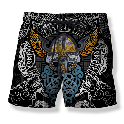 Viking Odin - Wotan Pullover Hoodie A0-ALL OVER PRINT HOODIES-HP Arts-Shorts-S-Vibe Cosy™
