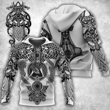 Viking Odin All Over Printed AM281003-Apparel-HP Arts-Hoodie-S-Vibe Cosy™
