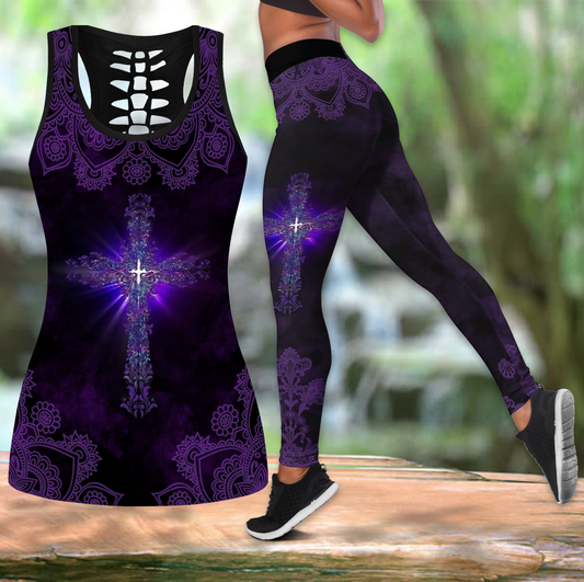 Easter Purple Combo Legging + Tank by SUN AMC030401-Apparel-SUN-S-S-Vibe Cosy™