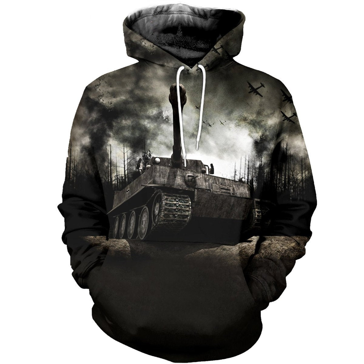 3D All Over Printed Tiger tank T-shirt Hoodie-Apparel-HP Arts-Hoodie-S-Vibe Cosy™