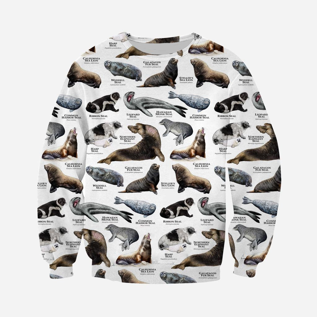 3D All Over Printed Seals and Sea Lions Of The World Shirts and Shorts-Apparel-6teenth World-Sweatshirt-S-Vibe Cosy™