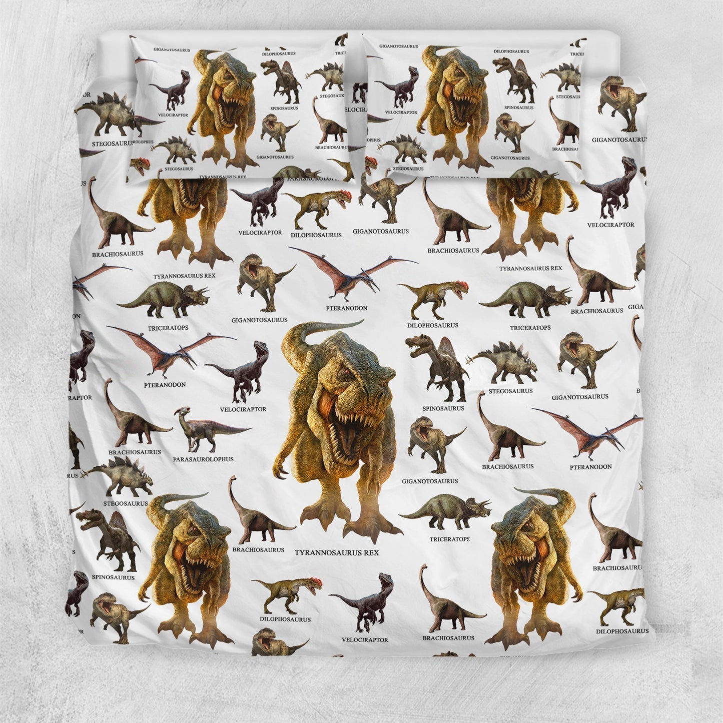 Bedding Set - Dinosaurs Collection-Bedding Set-HP Arts-US California King-White-Vibe Cosy™
