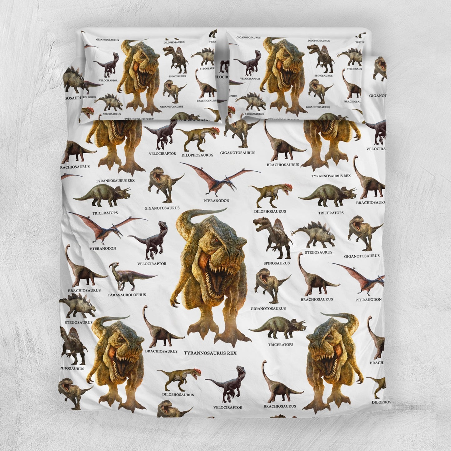 Bedding Set - Dinosaurs Collection-Bedding Set-HP Arts-US Queen-White-Vibe Cosy™