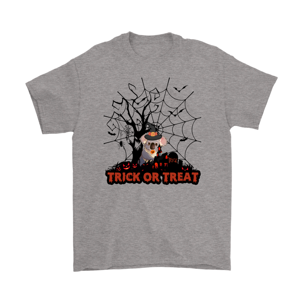 Australian Koala Trick or Treat Halloween T-Shirt 02 H9-T-SHIRTS-HP Arts-Gildan Mens T-Shirt-Sport Grey-S-Vibe Cosy™