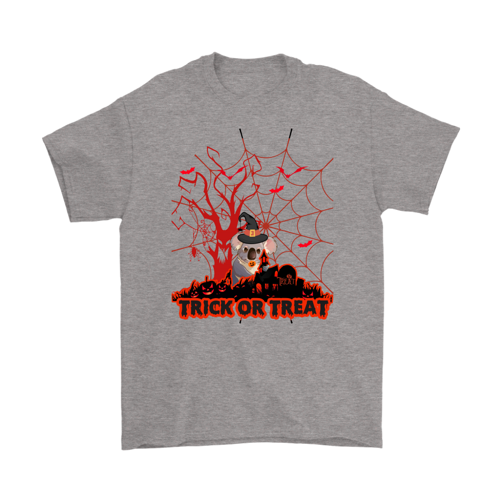 Australian Koala Trick or Treat Halloween Red T-Shirt 01 H9-T-SHIRTS-HP Arts-Gildan Mens T-Shirt-Sport Grey-S-Vibe Cosy™