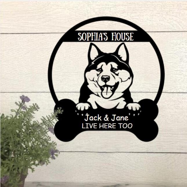 Dog Lovers Personalized Funny Metal Sign Dog House