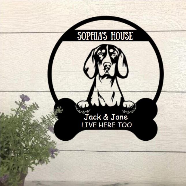 Dog Lovers Personalized Funny Metal Sign Dog House