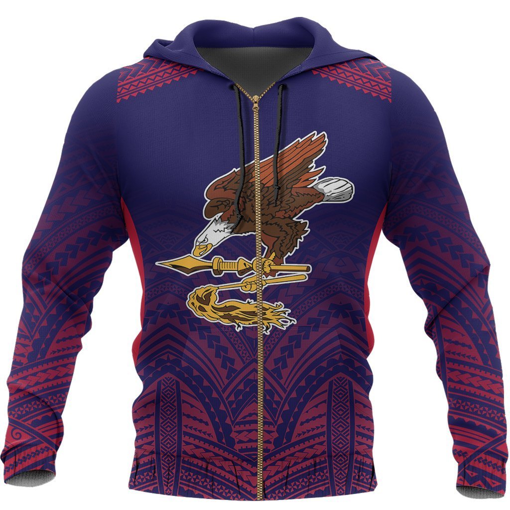 American Samoa Polynesian Hoodie - Athletics Style PL-Apparel-PL8386-Zipped Hoodie-S-Vibe Cosy™