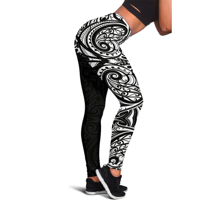 Aotearoa Maori with Map and Silver Fern Leggings HC0902-Apparel-Huyencass-Legging-S-Vibe Cosy™