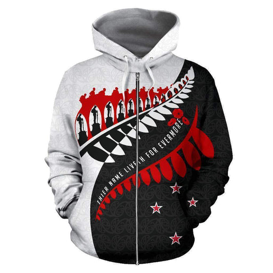 Aotearoa Zip Up Hoodie - Fiveth For Evermore BW HC1108-Apparel-Huyencass-Zipped Hoodie-S-Vibe Cosy™