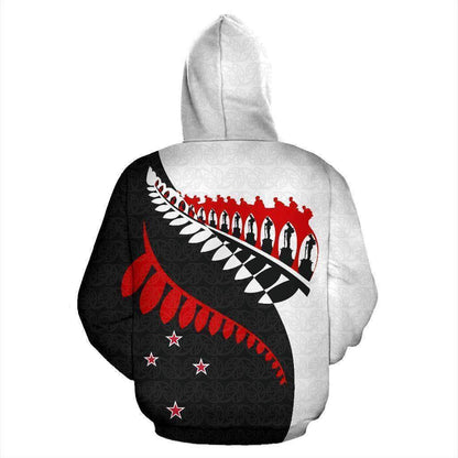 Aotearoa Zip Up Hoodie - Fiveth For Evermore BW HC1108-Apparel-Huyencass-Zipped Hoodie-S-Vibe Cosy™