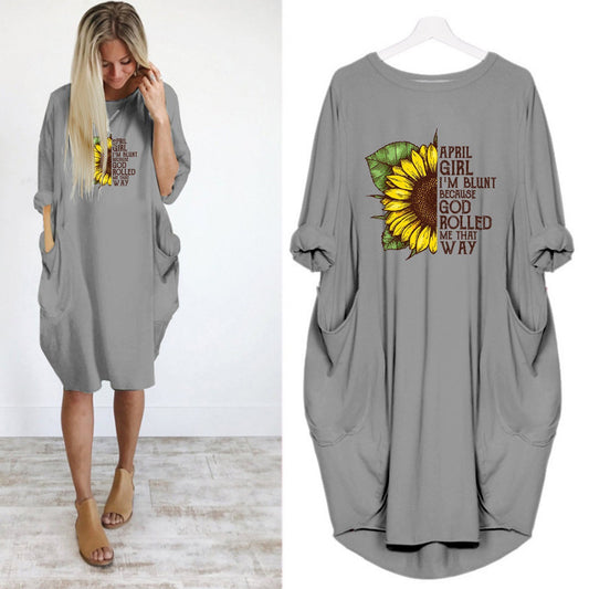 April Girl Im Blunt Because God Rolled Me That Way Dress-Apparel-GP Art-Dress-S-Vibe Cosy™