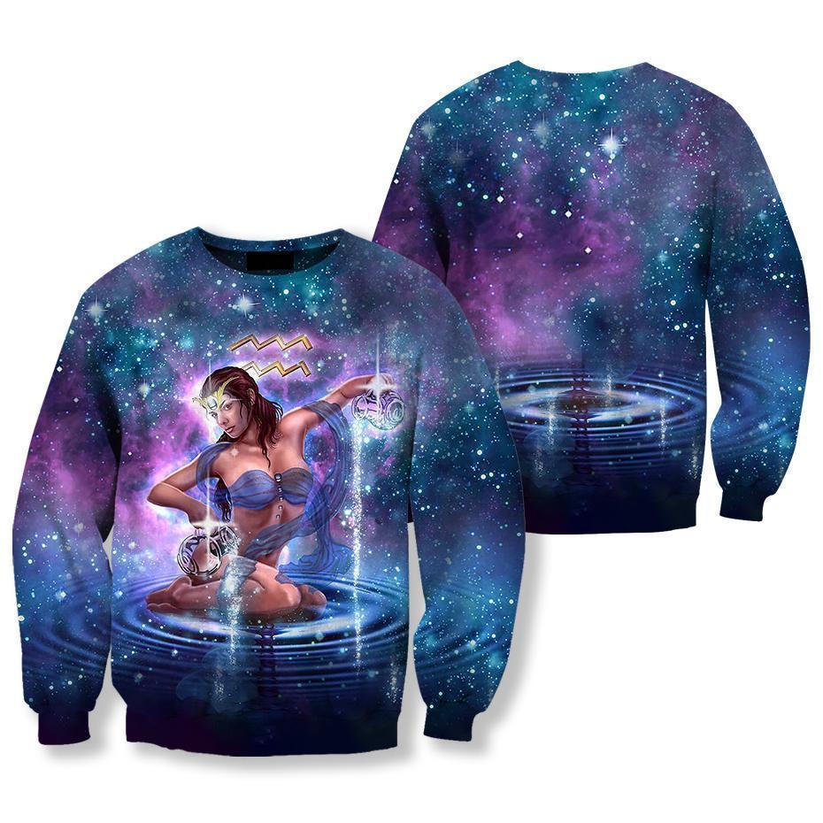 All Over Printed Aquarius Hoodie-Apparel-HbArts-Sweatshirt-S-Vibe Cosy™