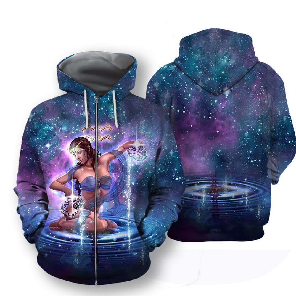 All Over Printed Aquarius Hoodie-Apparel-HbArts-Zip-Hoodie-S-Vibe Cosy™