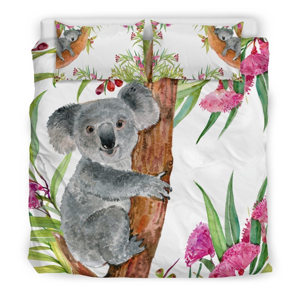 AUSTRALIA KOALA BEDDING SET 01 K7-BEDDING SETS-HP Arts-Bedding Set - Beige - AUSTRALIA KOALA BEDDING SET 01 NL4 2-King-Vibe Cosy™