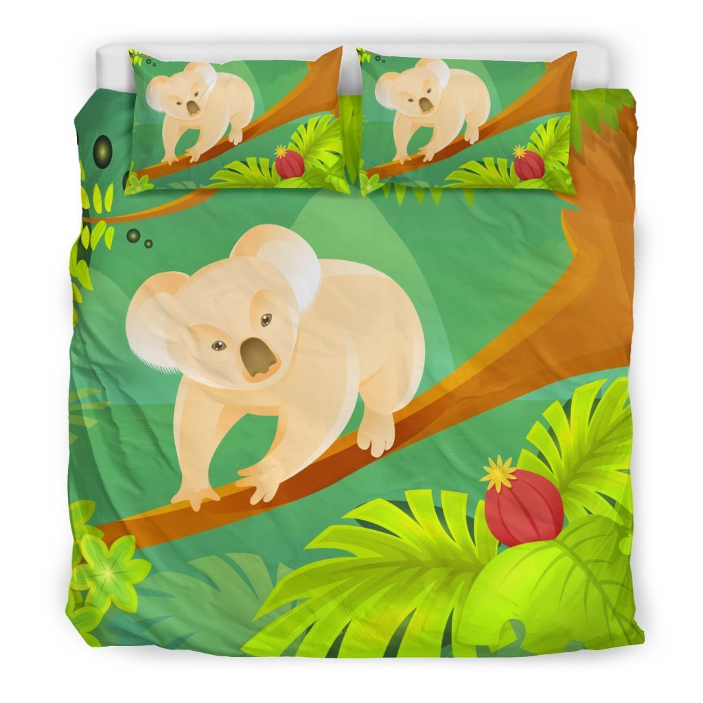 AUSTRALIA KOALA BEDDING SET 03 k7-BEDDING SETS-HP Arts-Bedding Set - Black - AUSTRALIA KOALA BEDDING SET 03 K2-King-Vibe Cosy™