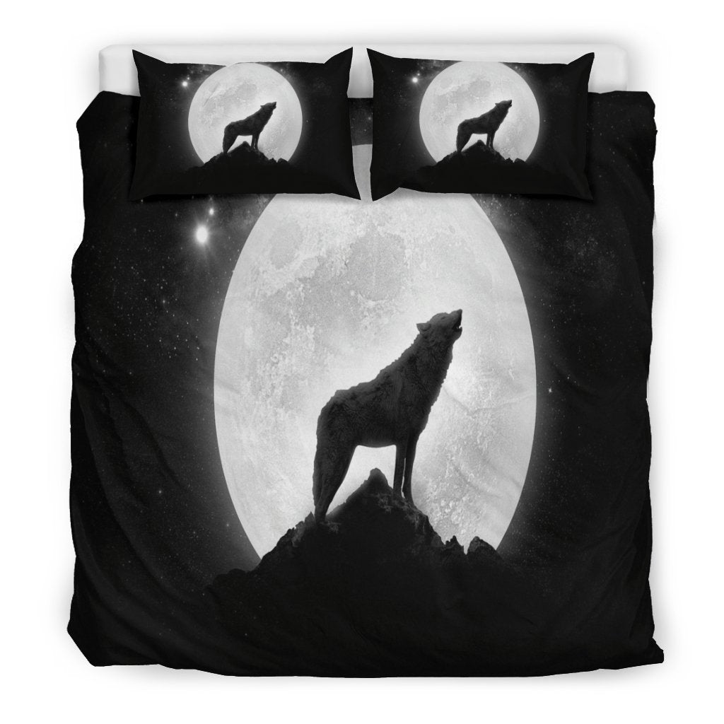 Wolf Howling Doona Bedding 3 Piece Set-6teenth World™-Bedding Set-King-Vibe Cosy™