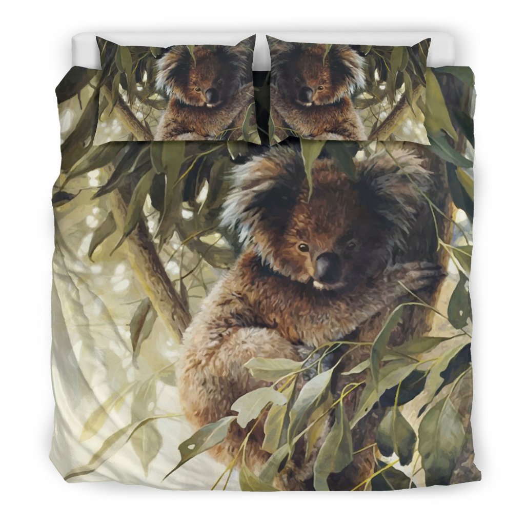Australia Koala Duvet Cover k7-BEDDING SETS-HP Arts-Bedding Set - Black - Australia Koala Duvet Cover K2-King-Vibe Cosy™