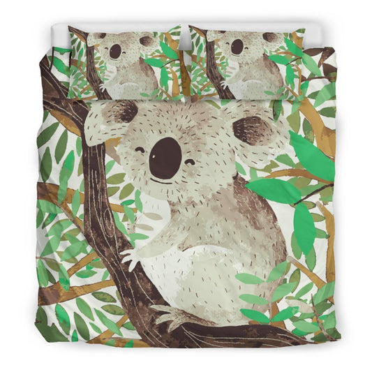 Australia Koala Happy Bedding Set - BN04-BEDDING SETS-HP Arts-Bedding Set - Black - 1-King-Vibe Cosy™