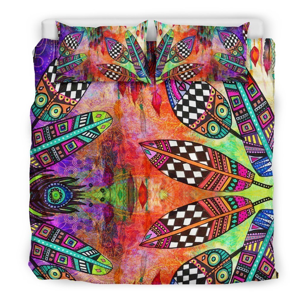 Feather Festival Bedding Set-6teenth World™-Bedding Set-King-Vibe Cosy™