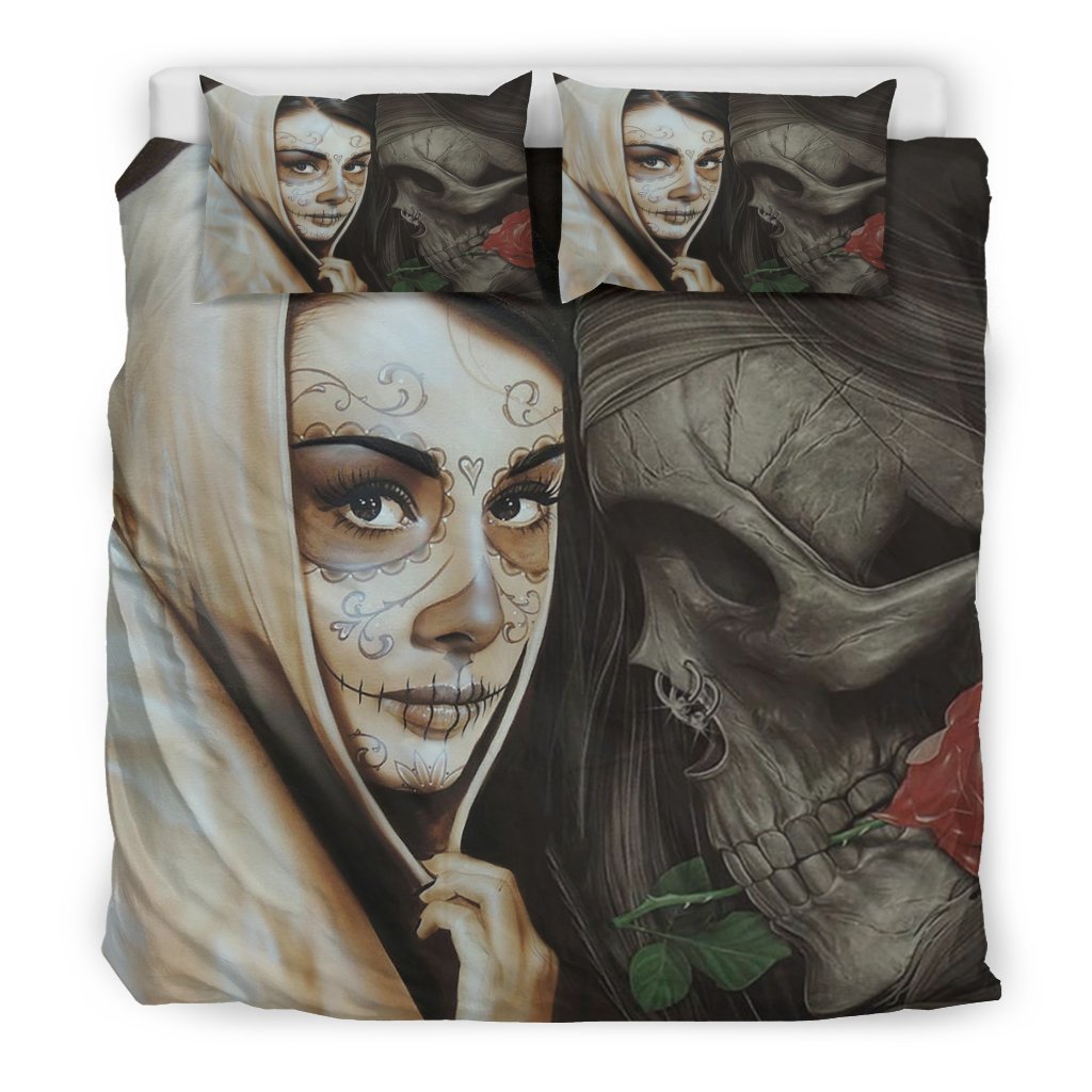 Sugar skull lover bedding set-6teenth Outlet-King-Vibe Cosy™