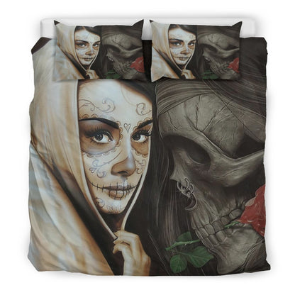 Sugar skull lover bedding set-6teenth Outlet-King-Vibe Cosy™
