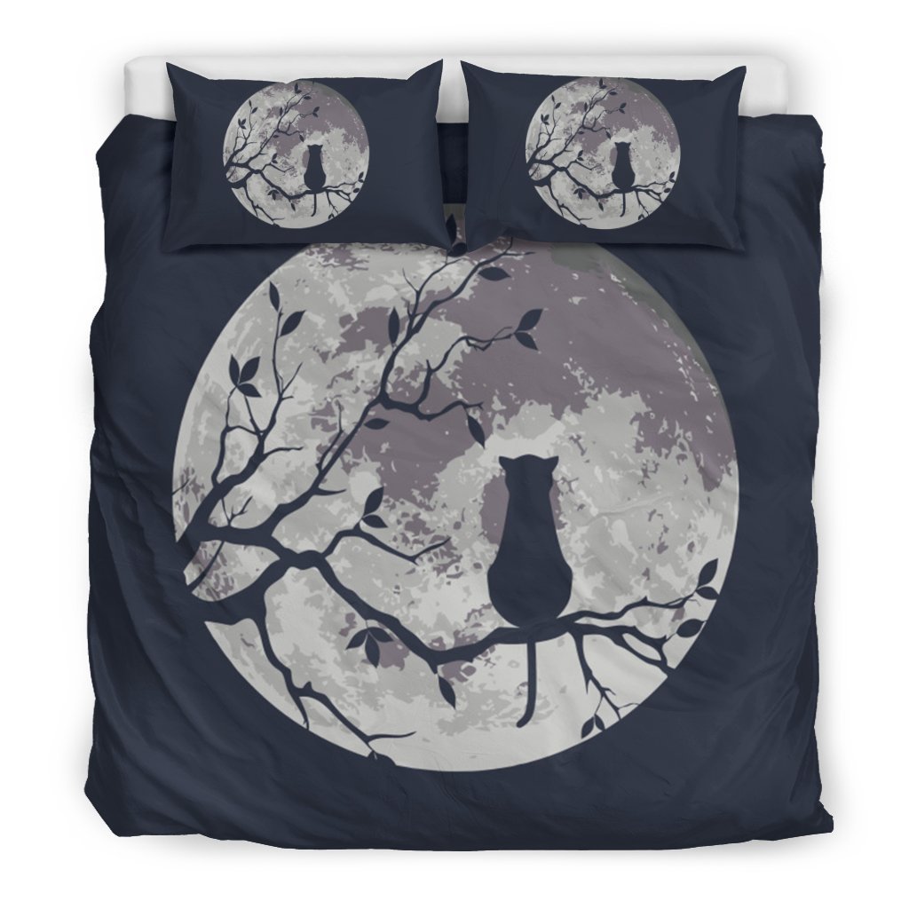 Moon And Cat Bedding Set-6teenth World™-Bedding Set-Twin-Vibe Cosy™