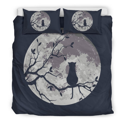 Moon And Cat Bedding Set-6teenth World™-Bedding Set-Twin-Vibe Cosy™