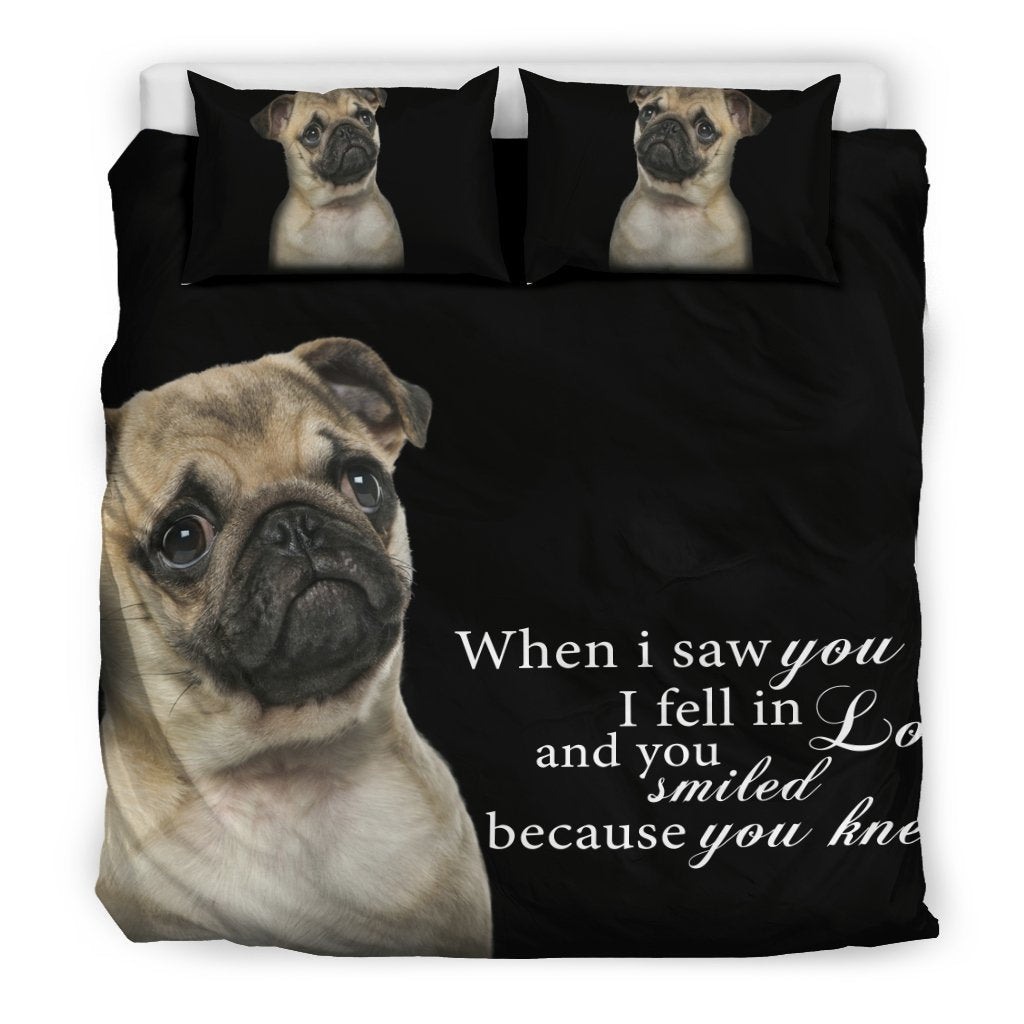 Pug - When i saw you... Bedding Set-6teenth World™-Bedding Set-King-Vibe Cosy™