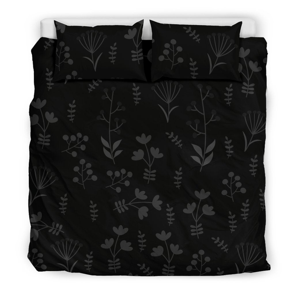 Charcoal Floral Bedding Set-6teenth World™-Bedding Set-US King-Vibe Cosy™