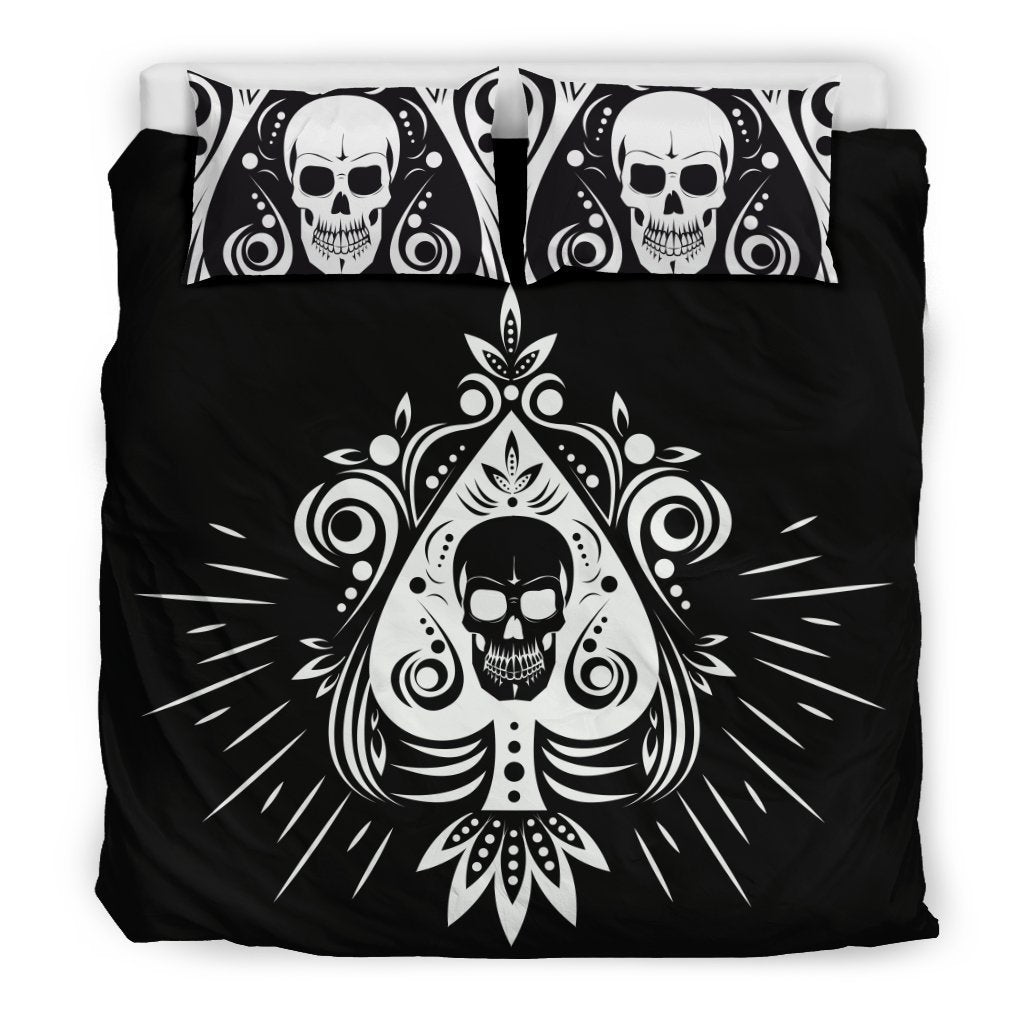 Skull Tattoo Design Bedding Set Black-6teenth World™-Bedding Set-US King-Vibe Cosy™