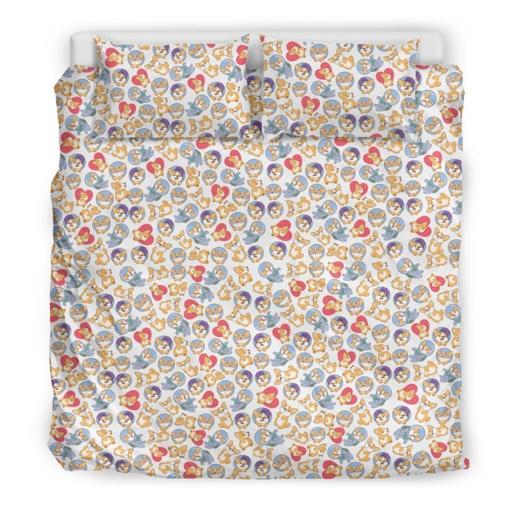 Corgi Pet Beige Bedding Set-6teenth World™-Bedding Set-US King-Vibe Cosy™