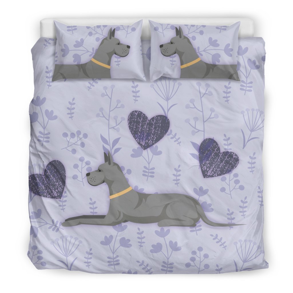 I Love Great Danes Bedding Set for Lovers of Great Dane Dogs-6teenth World™-Bedding Set-US Twin-Vibe Cosy™
