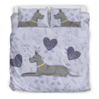 I Love Great Danes Bedding Set for Lovers of Great Dane Dogs-6teenth World™-Bedding Set-US Twin-Vibe Cosy™