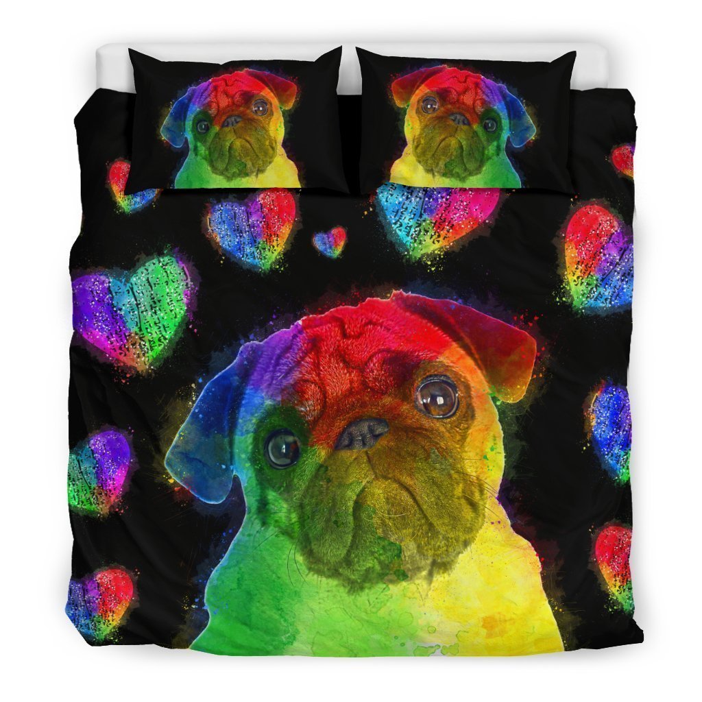 Love Pug Bedding Set for Lovers of Pugs-6teenth World™-Bedding Set-US King-Vibe Cosy™