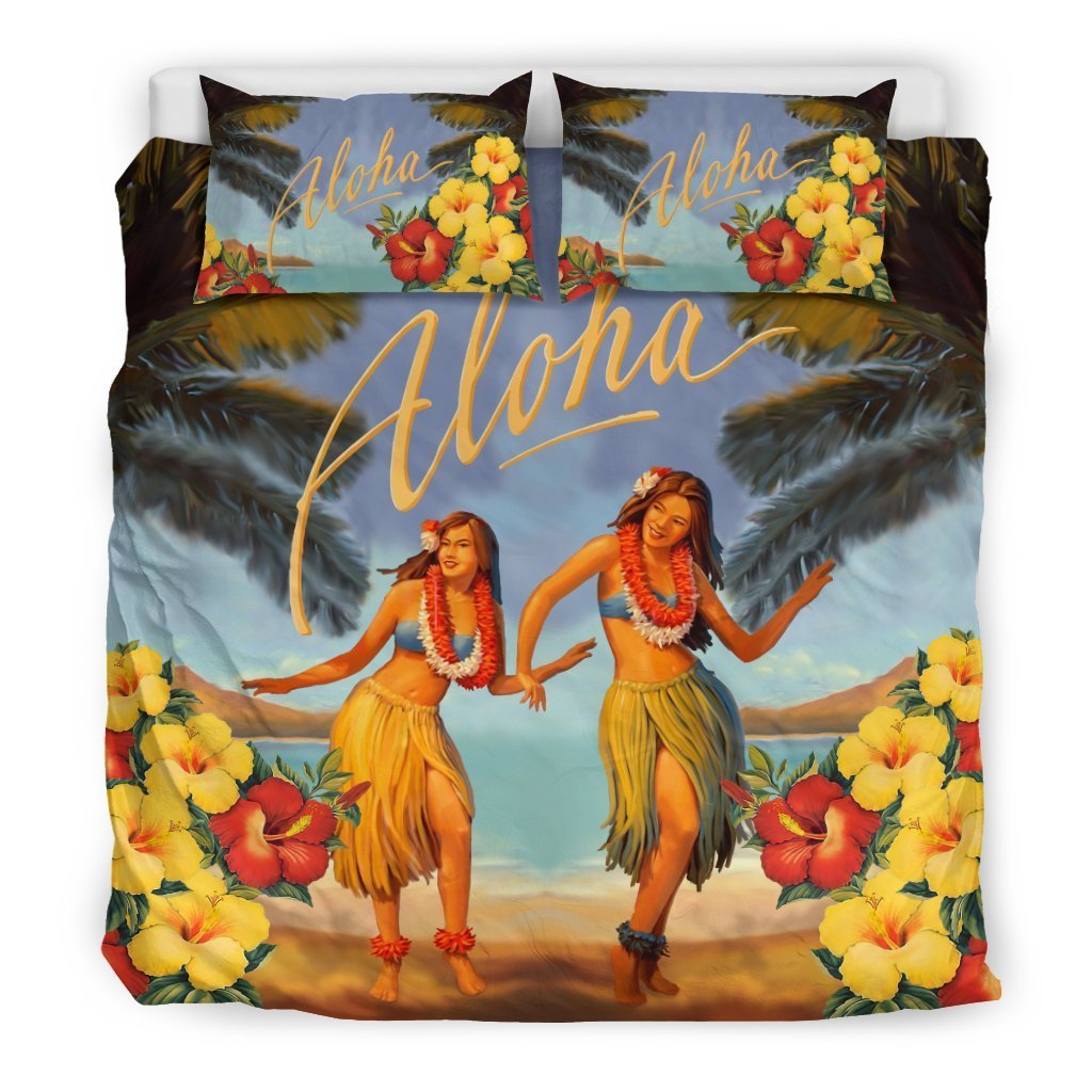 Aloha Hawaiian Bedding Set - AH - K5-BEDDING SETS-Alohawaii-US King-Black-Polyester-Vibe Cosy™