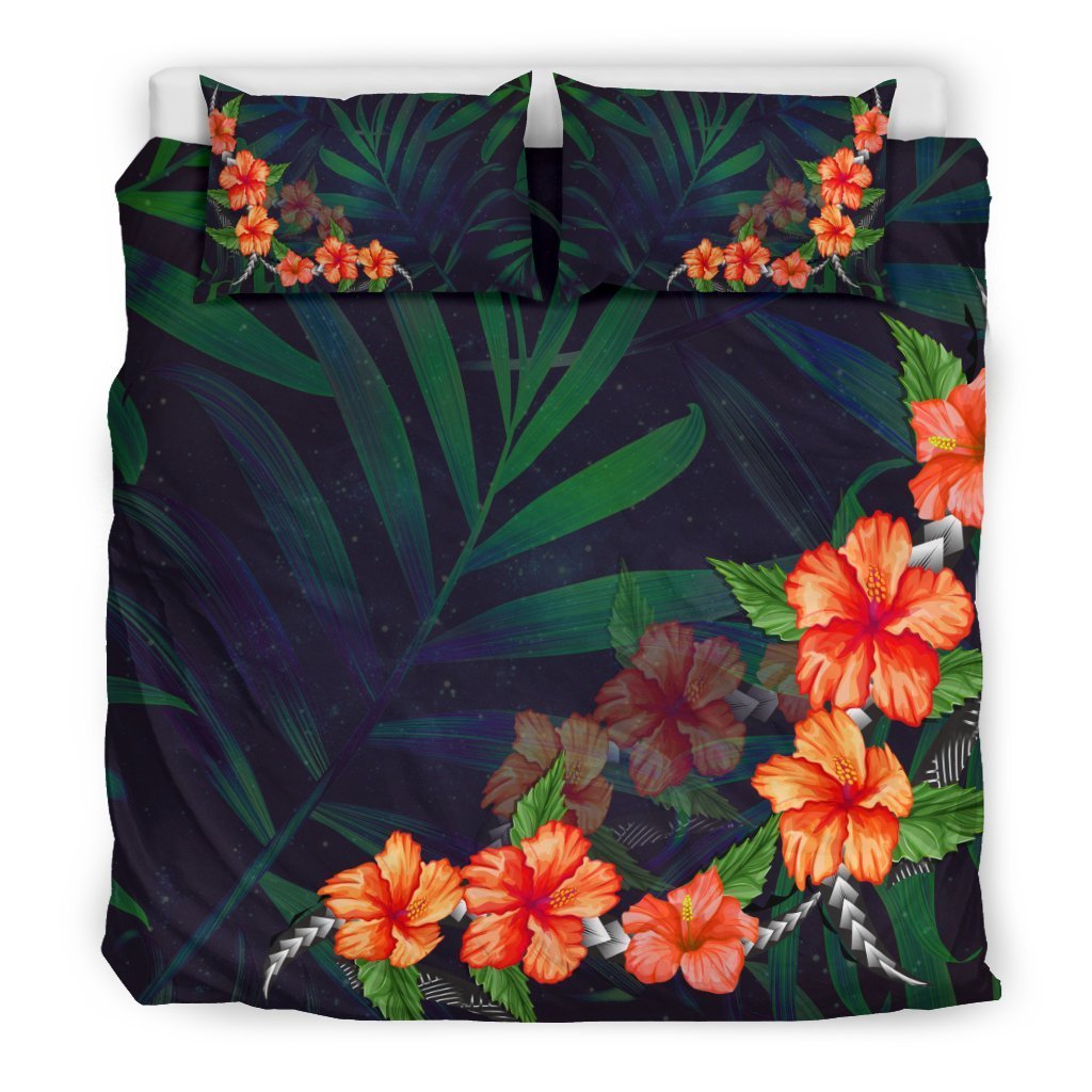 Hibiscus Bedding Set - AH-BEDDING SETS-Alohawaii-US King-Black-Polyester-Vibe Cosy™
