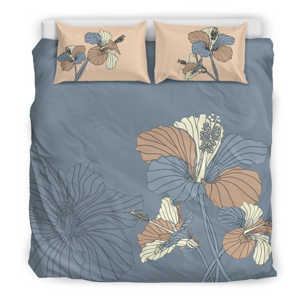 Hibiscus Bedding Set - AH-BEDDING SETS-Alohawaii-US King-Black-Polyester-Vibe Cosy™