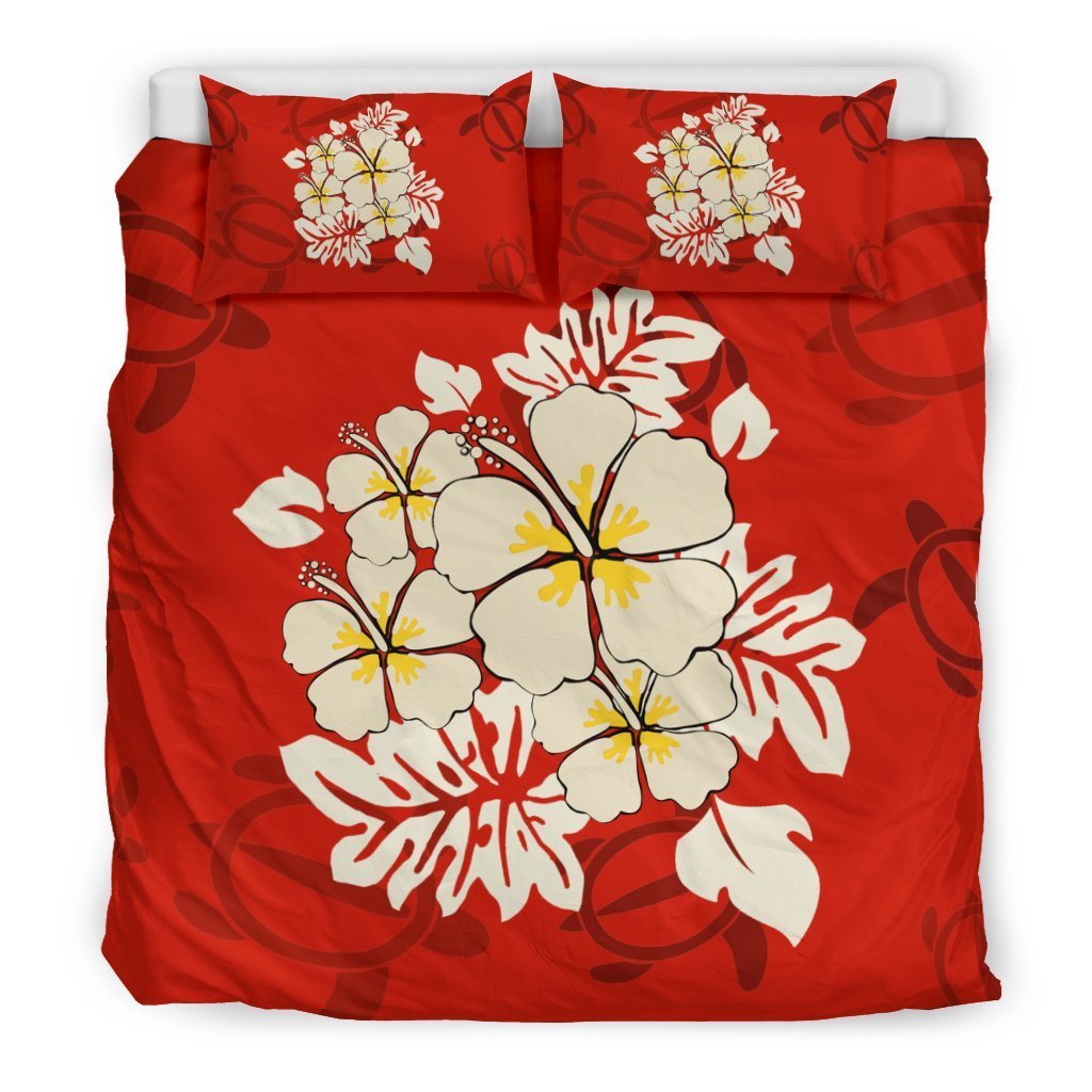 Hibiscus Bedding Set - AH-BEDDING SETS-Alohawaii-US King-Black-Polyester-Vibe Cosy™