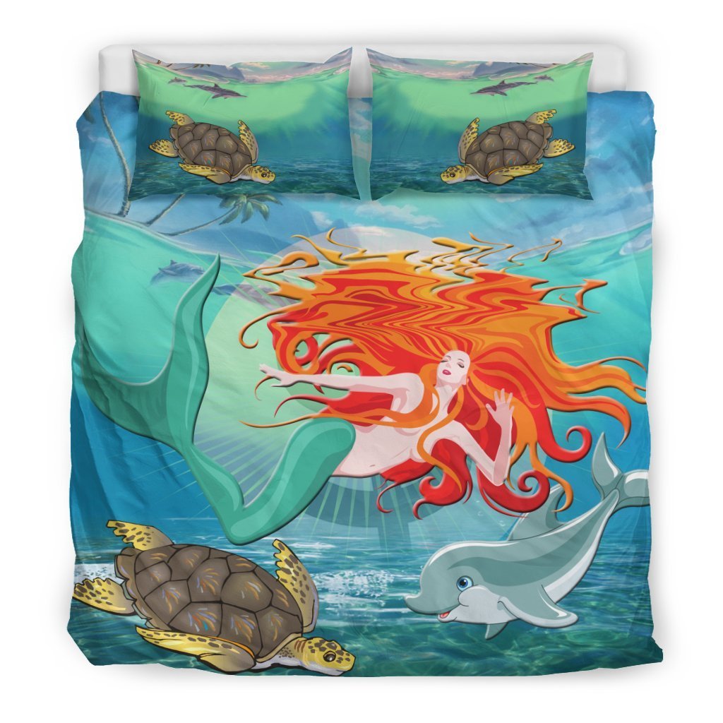 Mermaid Bedding Set - AH-BEDDING SETS-Alohawaii-US King-Black-Polyester-Vibe Cosy™