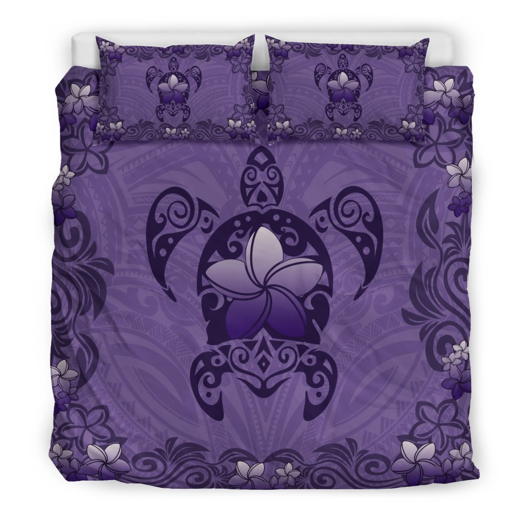 Hawaii Turtle And Plumeria Bedding Set - AH - J9-BEDDING SETS-Alohawaii-Bedding Set-US King-Black-Vibe Cosy™