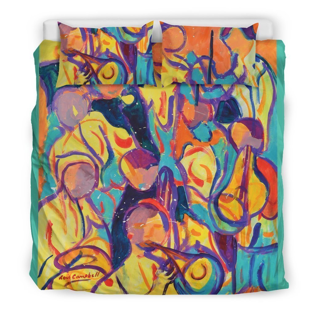 Trumpets (Black lining) bedding set-6teenth World™-Bedding Set-King-Vibe Cosy™