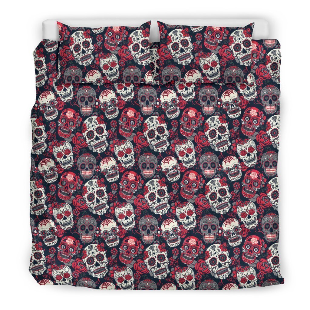 Pink Sugar Skull Bedding Set-Bedding Set-6teenth Outlet-Bedding Set - Beige - Pink Sugar Skull Bedding Set-King-Vibe Cosy™