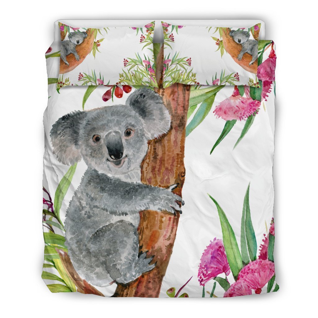 AUSTRALIA KOALA BEDDING SET 01 K7-BEDDING SETS-HP Arts-Bedding Set - Beige - AUSTRALIA KOALA BEDDING SET 01 NL4 2-Queen/Full-Vibe Cosy™