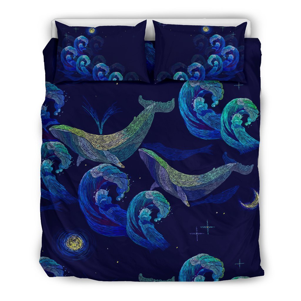 Blue Whale Bedding Set TH9-BEDDING SETS-Khanh Arts-US Queen/Full-Vibe Cosy™
