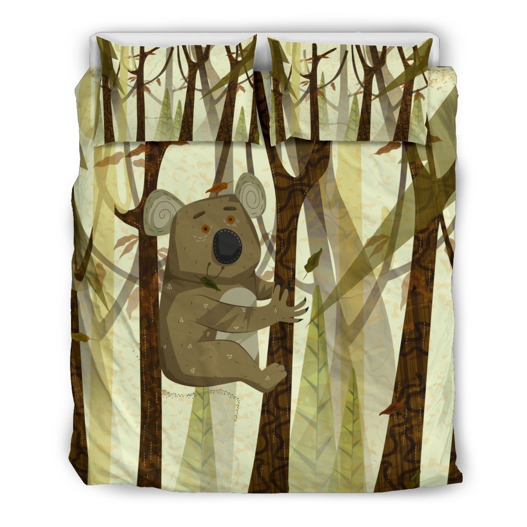 Australia Koala Bedding Set k7-BEDDING SETS-HP Arts-Bedding Set - Black - Australia Koala Bedding Set K2-Queen/Full-Vibe Cosy™
